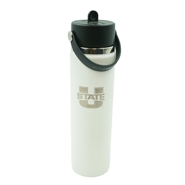 Black Hydro Flask Waterbottle 24 Oz. Straw Cap White